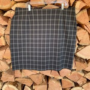 Vintage Plaid Knit Mini Skirt Womens Size 2XL Grey Black Preppy Twee MCM